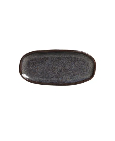 Porto Brasil Stoneware Shallow Oval Platters, Set Of 4 In Blue