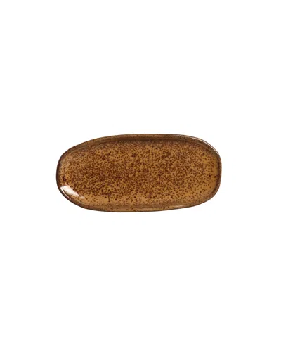Porto Brasil Stoneware Shallow Oval Platters, Set Of 4 In Dijon