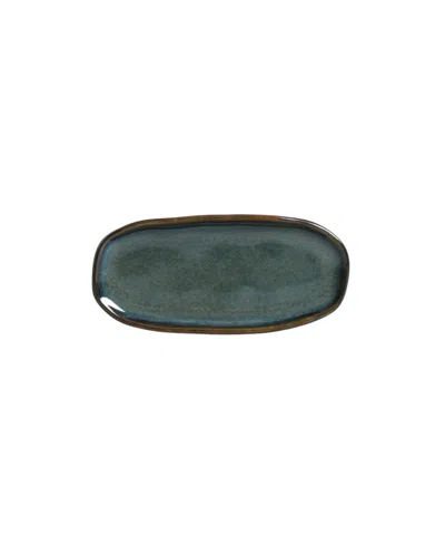 Porto Brasil Stoneware Shallow Oval Platters, Set Of 4 In Oceano