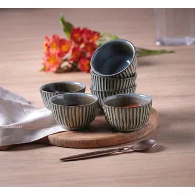 Porto Brasil Titanium Commercial Dishwasher Safe 3.54'' Stoneware Bread And Butter Plate , Set Of 6 In Blue