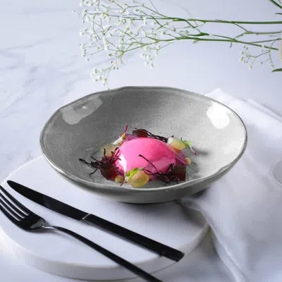 Porto Brasil Tourmaline Commercial Dishwasher Safe 8.86'' Stoneware Salad Or Dessert Plate , Set Of 6 In Gray