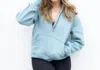 Porto Half Zip Hoodie In Light Blue
