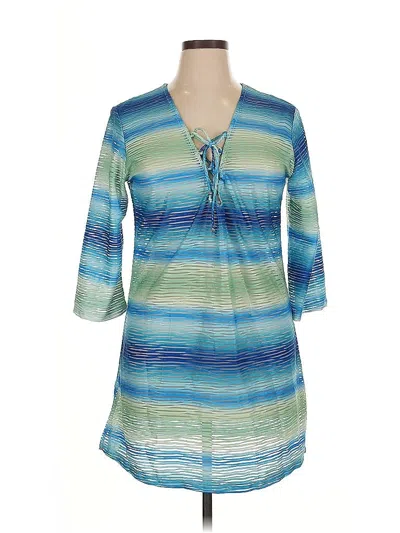 Pre-owned Portocruz 3/4 Sleeve Blouse In Blue