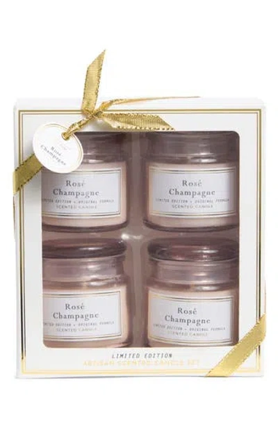 Portofino Candles Champagne Set Of 4 Mini Candles In Neutral