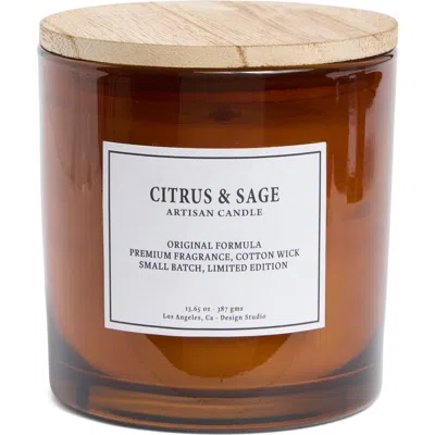 Portofino Candles Citrus & Sage Candle In Yellow