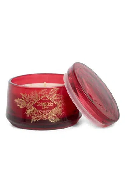 Portofino Candles Cranberry Spice 3-wick Jar Candle In Red