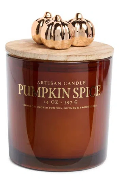 Portofino Candles Fallen Leaves Icon Lid Glass Jar Candle In Pumpkin Spice