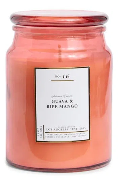 Portofino Candles Guava & Ripe Mango Artisan Candle In Pink
