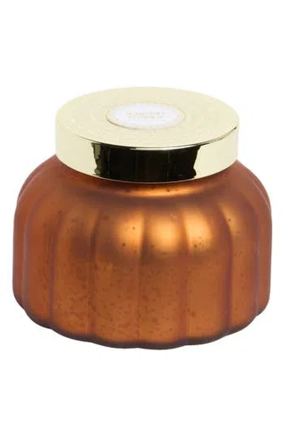Portofino Candles Harvest Pumpkin Scalloped Mercury Glass Candle In Gold