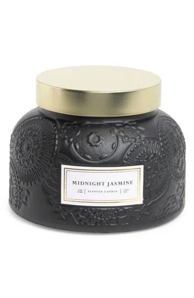 Portofino Candles Midnight Jasmine Garden Jar Candle In Solid Black