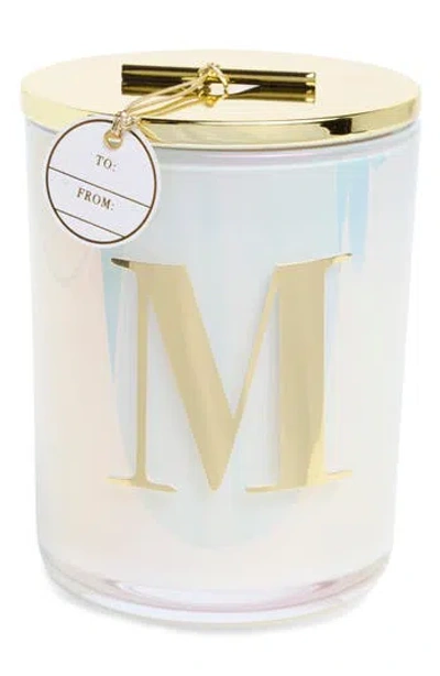 Portofino Candles Monogram Candle In White Luster