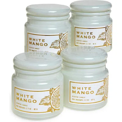 PORTOFINO CANDLES PORTOFINO CANDLES PACK OF 4 WHITE MANGO ARTISAN JAR CANDLE 