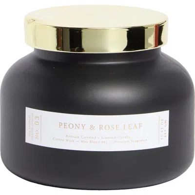 Portofino Candles Peony & Rose Leaf Garden Jar Candle In Black