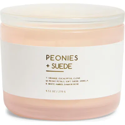 Portofino Candles Peony & Suede Artisan Scented Candle In Pink