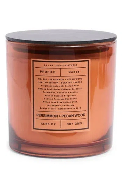 Portofino Candles Persimmon + Pecan Wood Glass Jar Candle
