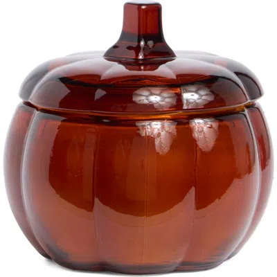 Portofino Candles Pumpkin Spice Glass Pumpkin Candle In Red