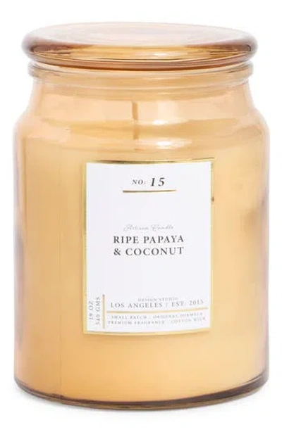 Portofino Candles Ripe Papaya & Coconut Apothecary Artisan Jar Candle In Brown