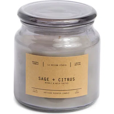 Portofino Candles Sage Citrus Small Apothecary Candle In Light Smoke