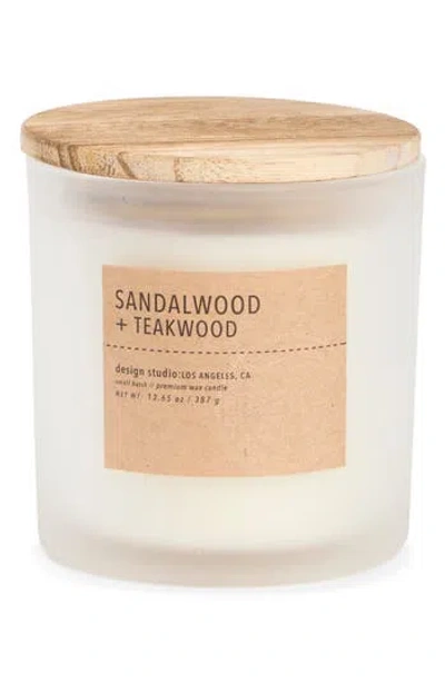 Portofino Candles Sandalwood & Teakwood Jar Candle In White