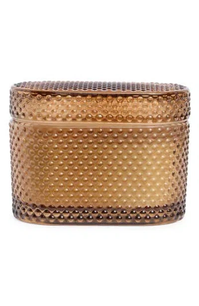 Portofino Candles Sandalwood Rectangular Studded Candle In Brown