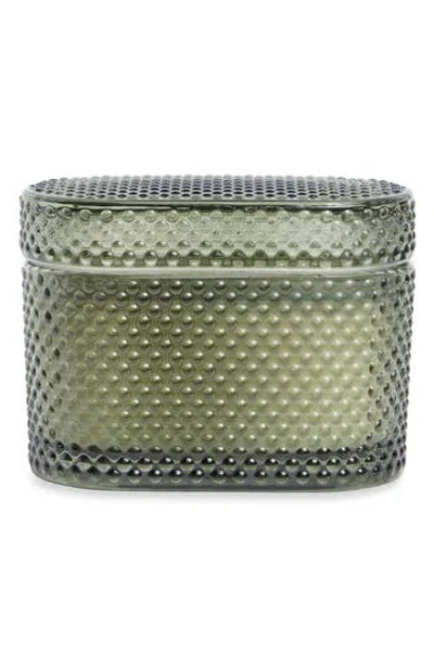 Portofino Candles Sandalwood Rectangular Studded Candle In Green