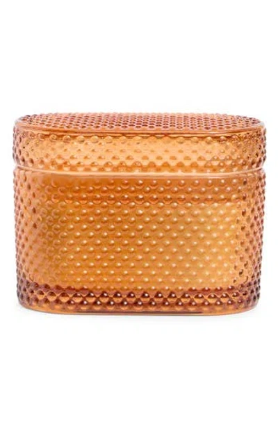 Portofino Candles Sandalwood Rectangular Studded Candle In Orange