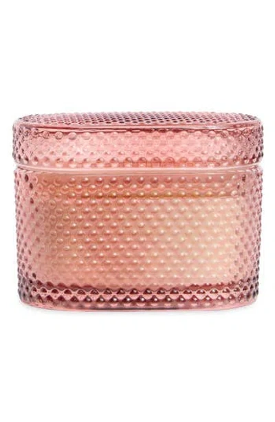 Portofino Candles Sandalwood Rectangular Studded Candle In Pink