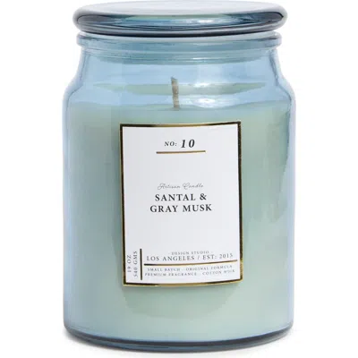Portofino Candles Santal & Gray Musk Artisan Candle In Blue