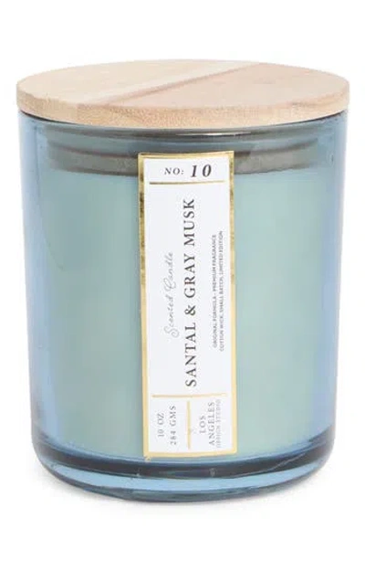 Portofino Candles Santal & Grey Musk Artisan Jar Candle In Blue