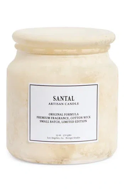 Portofino Candles Santal Sandblasted Apothecary Jar Candle In Brown