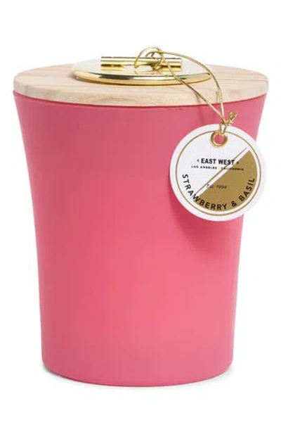 Portofino Candles Strawberry & Basil Jar Candle In Pink