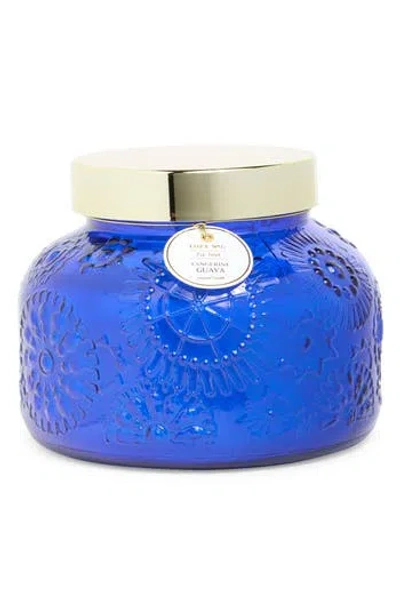 Portofino Candles Tangerine Guava Garden Jar Candle In Cobalt