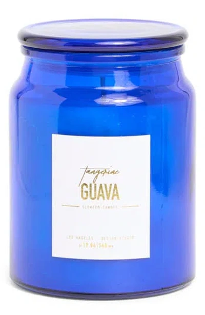Portofino Candles Tangerine Guava Glass Jar Candle In Cobalt Blue Candy Glass