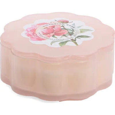 Portofino Candles Victorian Rose Milkglass Flower Candle In Pink