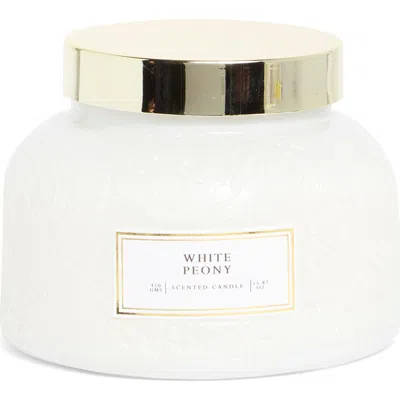 Portofino Candles White Peony Garden Glass Jar Candle In Solid White