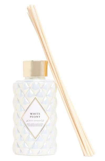 Portofino Candles White Peony Reed Diffuser In White Luster
