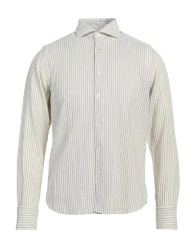Portofiori Man Shirt Light Grey Size M Cotton, Wool In White