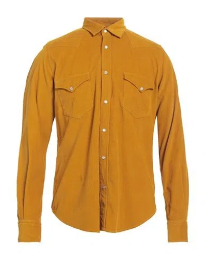 Portofiori Man Shirt Ocher Size Xl Cotton In Yellow