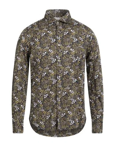 Portofiori Man Shirt Sage Green Size 17 Cotton, Elastane