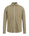 Portofiori Man Shirt Sage Green Size Xxl Cotton