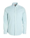 Portofiori Man Shirt Sky Blue Size M Cotton