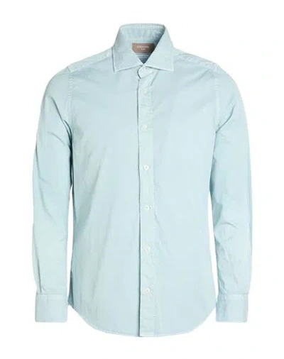 Portofiori Man Shirt Sky Blue Size M Cotton