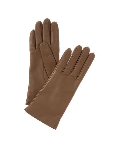 Portolano 2-button Cashmere-lined Leather Gloves In Brown
