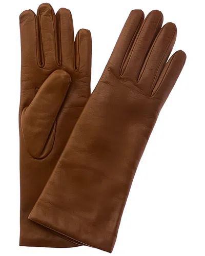 Portolano 4-button Cashmere-lined Leather Gloves In Brown
