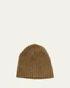 Portolano 4-ply Cashmere Slouch Beanie Hat In Brown