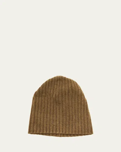 Portolano 4-ply Cashmere Slouch Beanie Hat In Brown