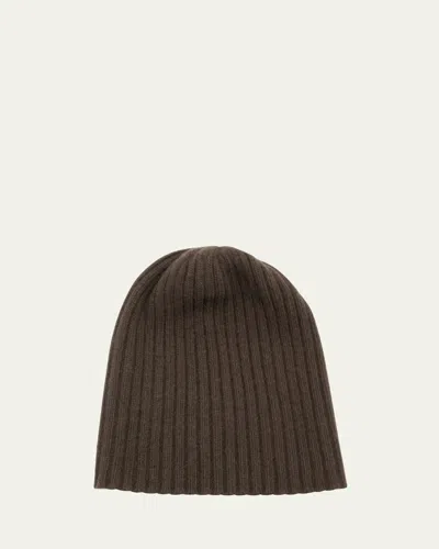 Portolano 4-ply Cashmere Slouch Beanie Hat In Chocolate Brown
