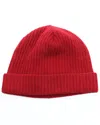 Portolano All Over Full Needle Rib & Folded Cuff Cashmere Beanie