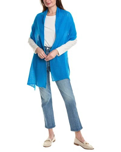 Portolano Lightweight Wrap In All Over Openwork St In Blue