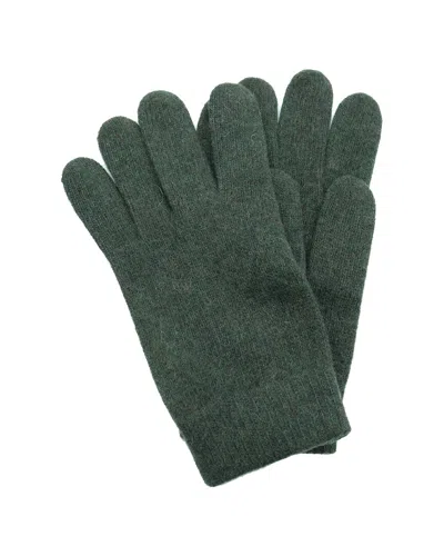 Portolano All Over Plain Jersey Straight Cuff Cashmere Gloves In Green